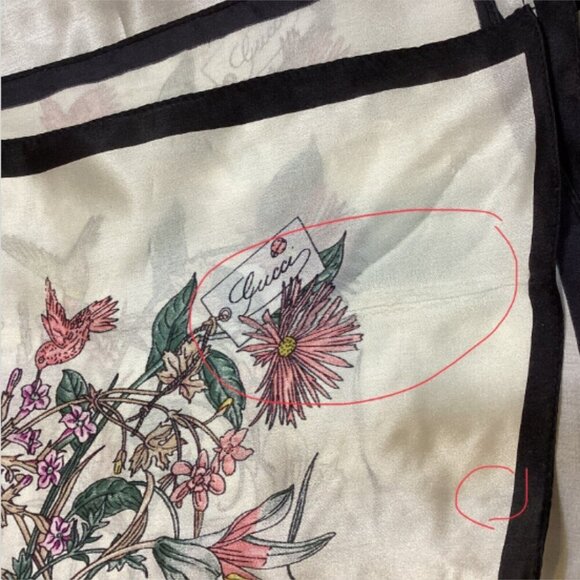 Gucci Silk Scarf "Blooming In Your Garden" Rectangular Scarf Item #143X - Picture 11 of 15